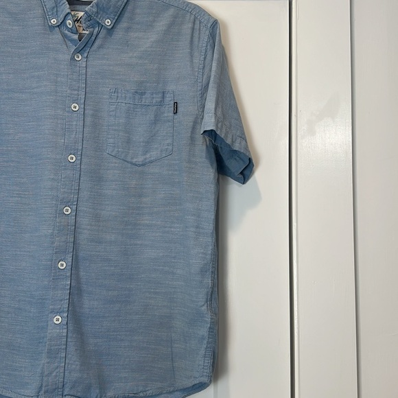 Hurley Light Blue Casual Button Down Shirt size medium. - Picture 2 of 12